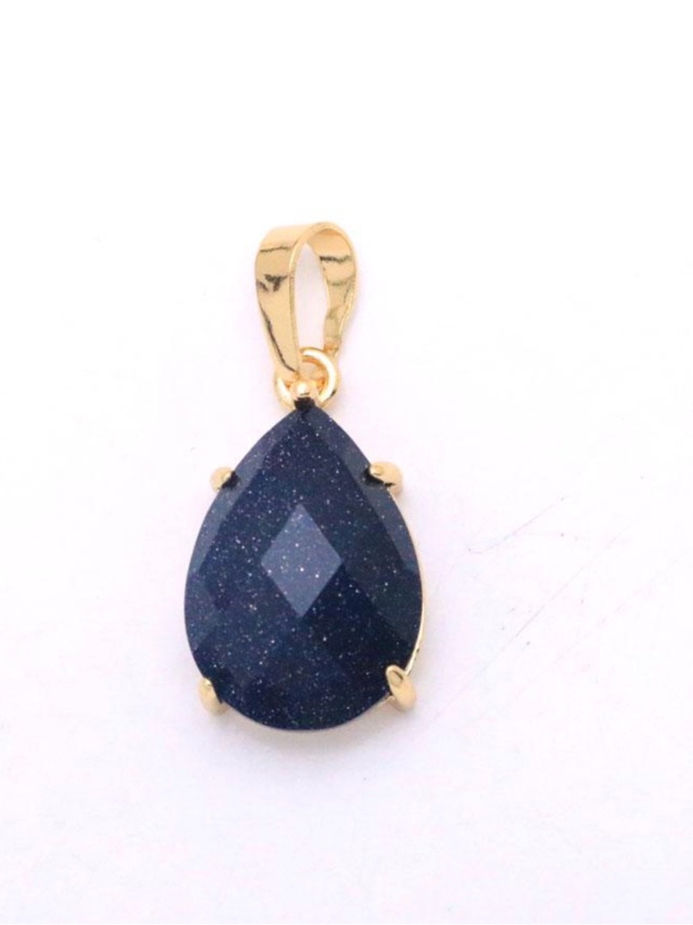 Blue Goldstone Teardrop Pendant